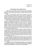 Eseja 'My methodology in the translation process', 1.