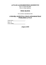 Referāts 'Atsevišķu iedzīvotāju grupu nodarbinātības problēmas Latvijā', 1.