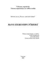 Eseja 'Mans stereotips tūrismā', 1.