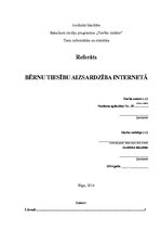 Referāts 'Bērnu tiesību aizsardzība internetā', 1.