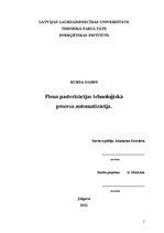Referāts 'Piena pasterizācijas tehnoloģiskā procesa automatizācija', 1.