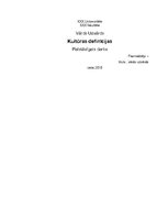 Referāts 'Kultūras definīcijas', 1.
