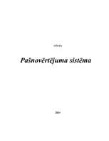 Referāts 'Pašnovērtējuma sistēma', 1.