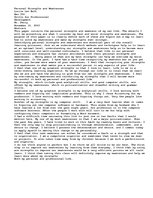 Eseja 'Personal Strengths and Weakness', 1.