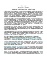 Eseja 'Rule of law – the European Court of Justice ruling', 1.