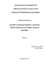 Referāts 'Seksuālie un dzimuma identitātes traucējumi. Psihisko izziņas procesu darbības n', 1.