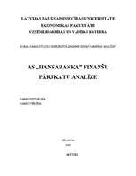 Referāts 'AS "Hansabanka" finanšu pārskatu analīze', 1.