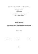 Diplomdarbs 'Deju skolotājas Dzidras Rubenes ieguldījums dejas pedagoģijā', 1.