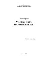 Biznesa plāns 'Veselības centrs', 1.
