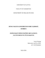 Referāts 'News values construed in BBC climate stories', 1.