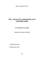Diplomdarbs 'SIA "Autoserviss" gada pārskats un tā sastāvdaļu analīze', 1.