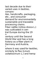 Referāts 'Lielās nātres (Urtica dioica L.) šķiedru pielietojums tautas medicīnā un tekstil', 13.