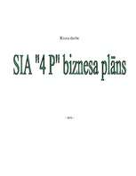 Referāts 'Kursa darbs "SIA 4P biznesa plāns"', 1.