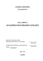 Prakses atskaite 'Kvalifikācijas prakses atskaite', 1.