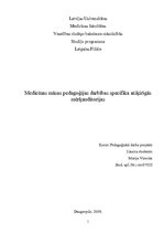 Referāts 'Medicīnas māsas pedagoģijas darbības specifika atšķirīgās mērķauditorijās', 1.