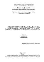 Referāts 'Akciju tirgus dinamika laika periodā no 1.10.2007.- 31.03.2008.', 1.