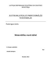 Eseja 'Matemātika manā dzīvē', 1.
