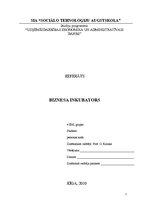Referāts 'Biznesa inkubators', 1.
