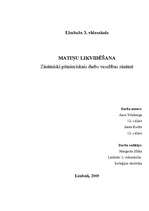 Referāts 'Matiņu likvidēšana', 1.