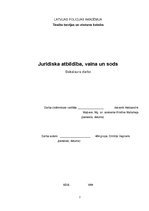 Diplomdarbs 'Juridiskā atbildība, vaina un sods', 1.