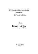 Konspekts 'Privatizācija', 1.