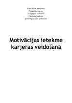 Referāts 'Motivācijas ietekme karjeras veidošanā', 1.