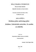 Konspekts 'Reklāmas, mārketinga plāni', 1.