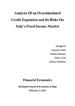 Referāts 'Analysis Of an Overstimulated Credit Expansion and Its Risks On Italy’s Fixed In', 1.