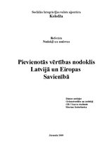 Referāts 'Pievienotās vērtības nodoklis Latvijā un Eiropas Savienībā', 1.