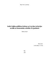 Referāts 'Josifa Staļina politikas ietekme uz Latvijas teritorijas sociālo un ekonomisko a', 1.