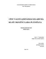Referāts 'Cēsu Valsts ģimnāzijas izlaiduma klašu skolēnu laika plānošana', 1.