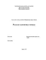 Referāts 'Pasaules saimniecības teorijas', 1.