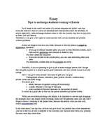 Eseja 'Tips to exchange students coming to Latvia', 1.