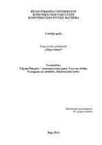 Konspekts 'Viljams Šekspīrs - renesanses ēnas puses. Vara un cilvēks', 1.