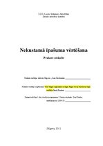 Prakses atskaite 'Nekustamo īpašumu vērtēšana', 1.
