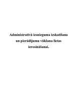 Referāts 'Administratīvā iesnieguma izskatīšana un pierādījumu vākšana lietas ierosināšana', 1.