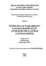 Konspekts 'Pētījums par Latvijas iedzīvotāju attieksmi pret lāčiem Latvijas mežos', 1.