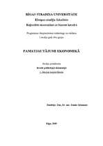 Konspekts 'Pamatjautājumi ekonomikā', 1.