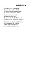Eseja 'Mein Gedicht', 1.