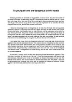 Eseja 'To Young Drivers are Dangerous on the Roads', 1.