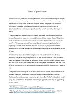 Eseja 'Effects of Globalization', 1.