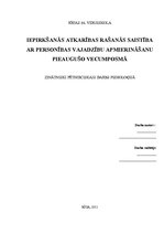 Referāts 'Iepirkšanās atkarības rašanās saistība ar personības vajadzību apmierināšanu pie', 1.