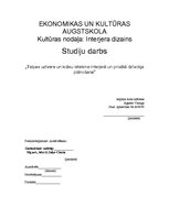 Prakses atskaite 'Telpas uztvere un krāsu ietekme interjerā un privātā dzīvokļa plānošanā', 1.