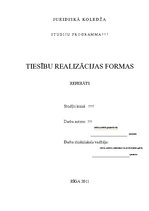 Referāts 'Tiesību realizācijas formas', 1.