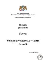 Konspekts 'Volejbola vēsture un noteikumi', 1.