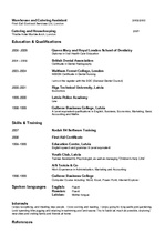 Paraugs 'Curriculum Vitae', 2.