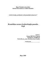 Referāts 'Kosmētikas nozares konkurētspēja pasaules tirgū', 1.