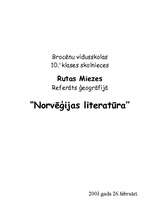 Referāts 'Norvēģijas literatūra', 1.
