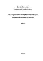 Referāts 'Inovāciju attīstība Latvijā un uz inovācijām balstīta uzņēmuma priekšrocības', 1.
