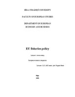 Konspekts 'The European Union Fisheries Policy', 1.